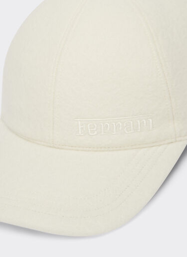 Ferrari Double wool baseball cap with embroidered Ferrari logo Ivory 21347f