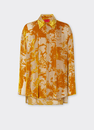 Ferrari Chemise en velours de soie à motif dévoré Or 50313f