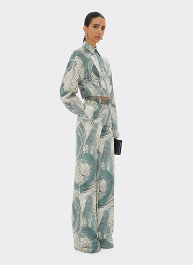 Ferrari Jacquard trousers with brushed motif Ecru 21769f