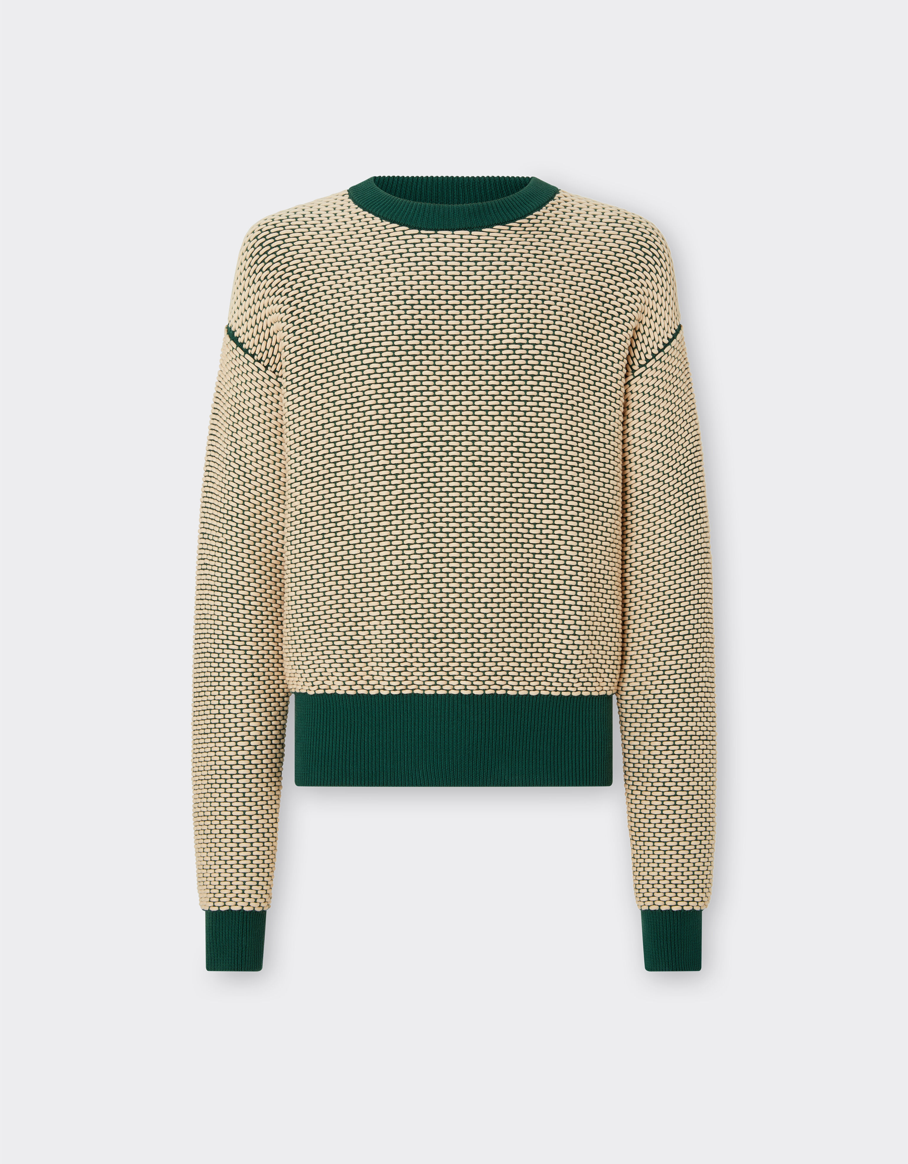 Ferrari Jumper in 3D-effect cotton-blend fabric Ecru 21837f