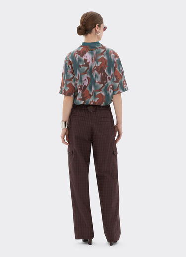 Ferrari T-shirt with Cavallino Ikat print Peacock 22670f
