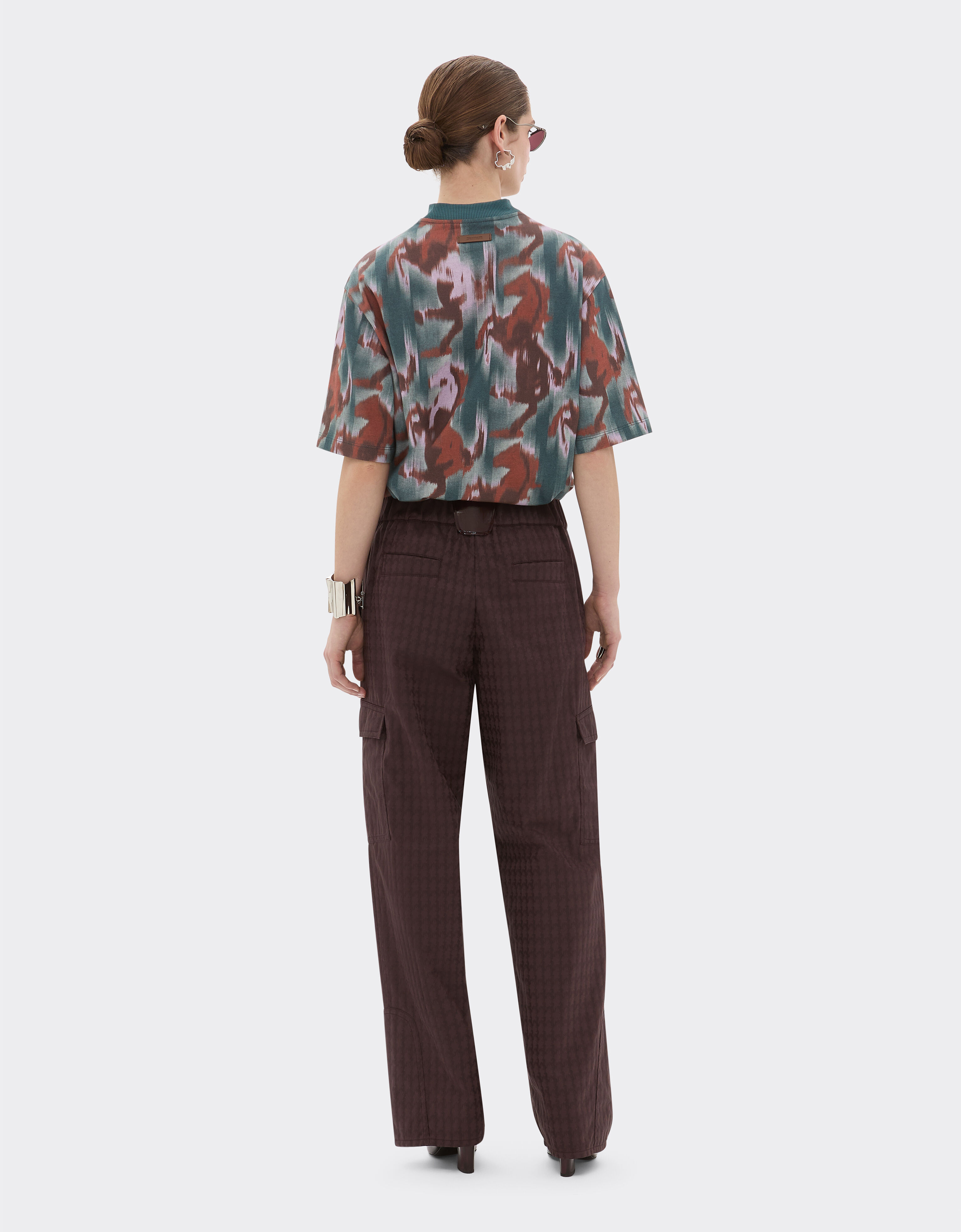 Ferrari T-shirt with Cavallino Ikat print Peacock 22670f