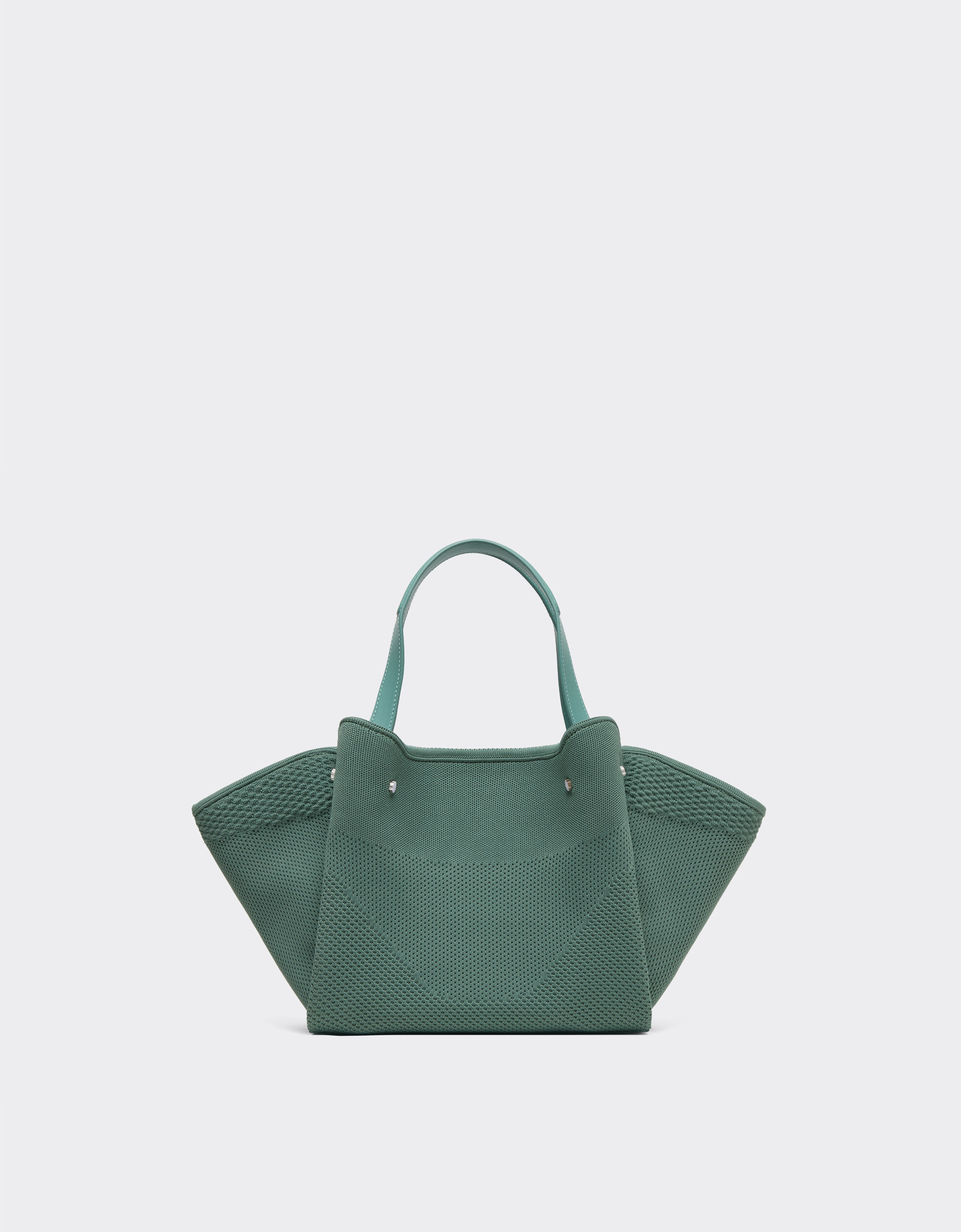 Ferrari Ferrari small tote bag in mesh and leather Granite Green 50416f