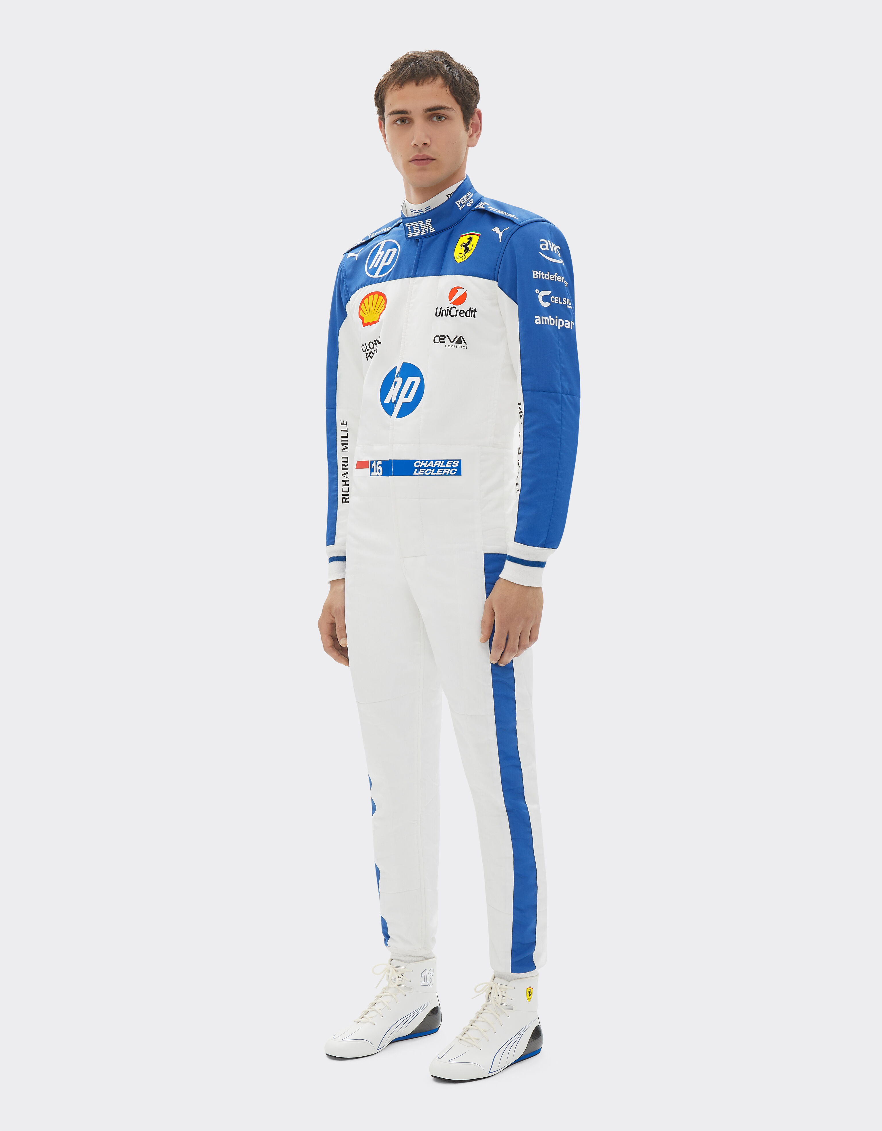 Ferrari Puma for Scuderia Ferrari Charles Leclerc racing suit Optical White LA090f