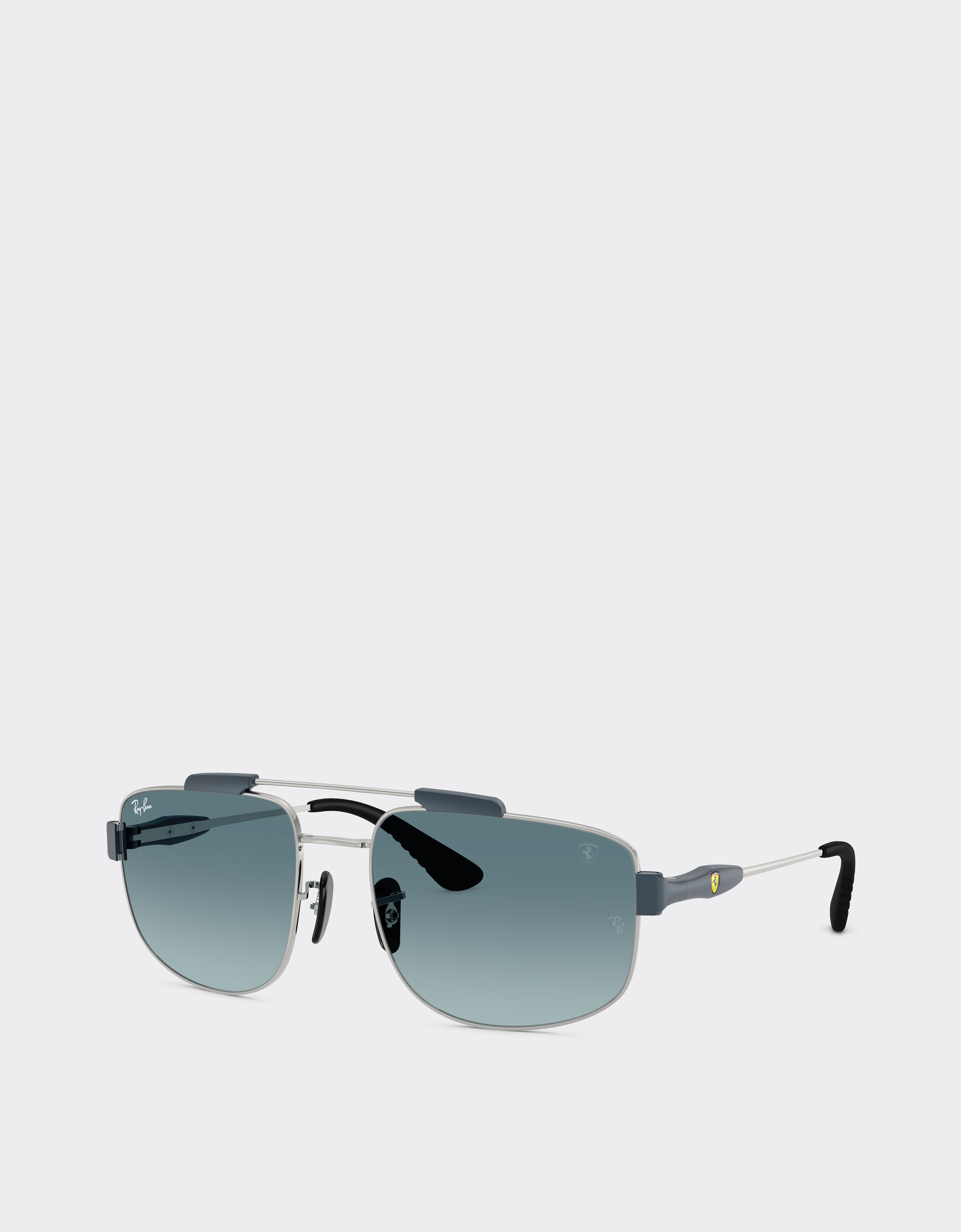 Ferrari Ray-Ban pour Scuderia Ferrari RB3789M en métal argenté avec verres bleus dégradés gris Silver LA0JMf