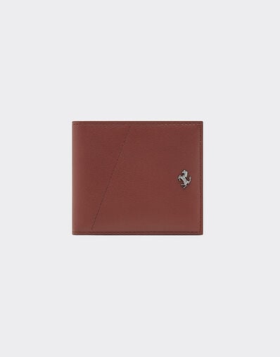 Ferrari Leather wallet with diagonal stitching Espresso 49219f