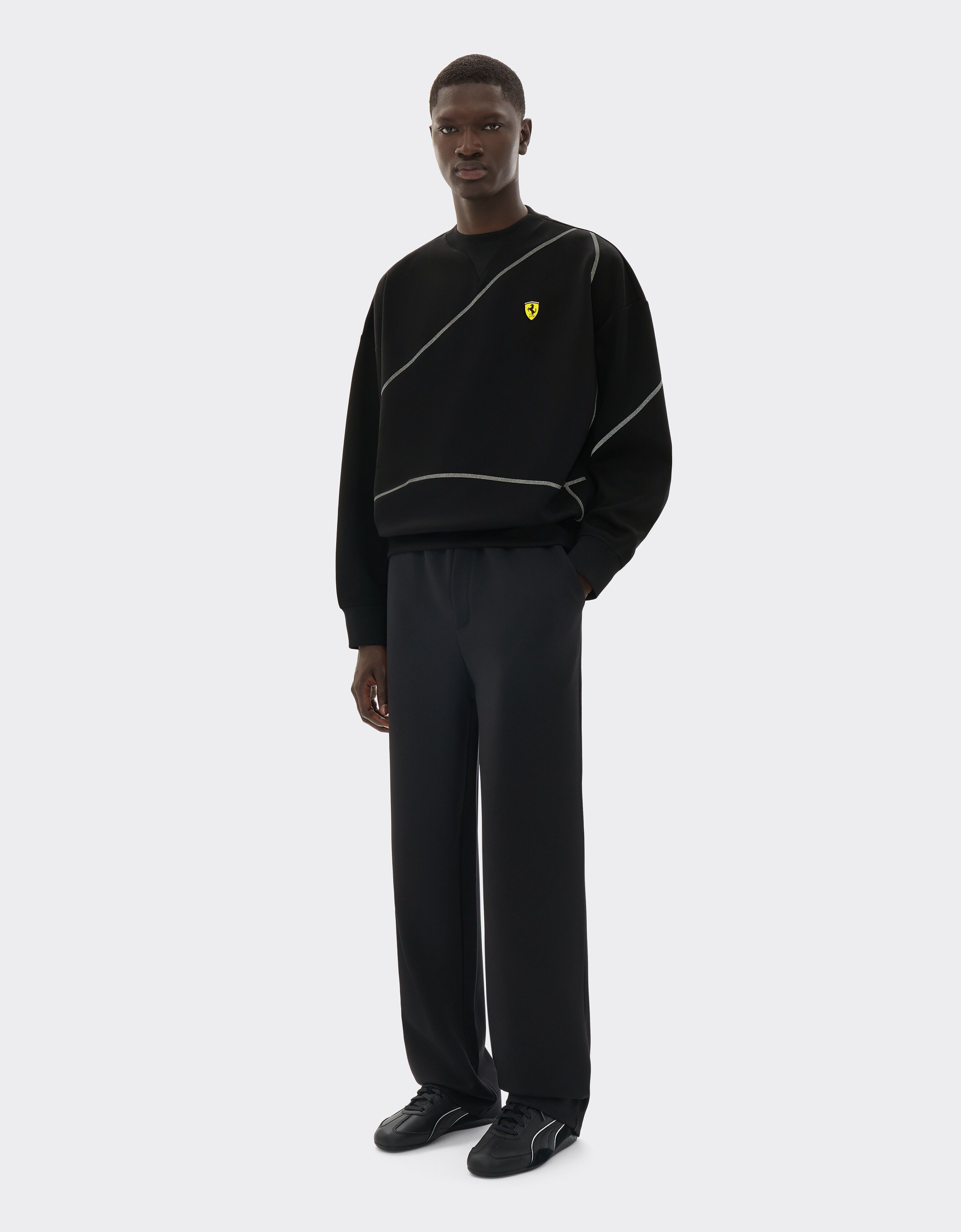  Pull à manches longues en tissu Scuba Nero SJMSW0082JCO0025f