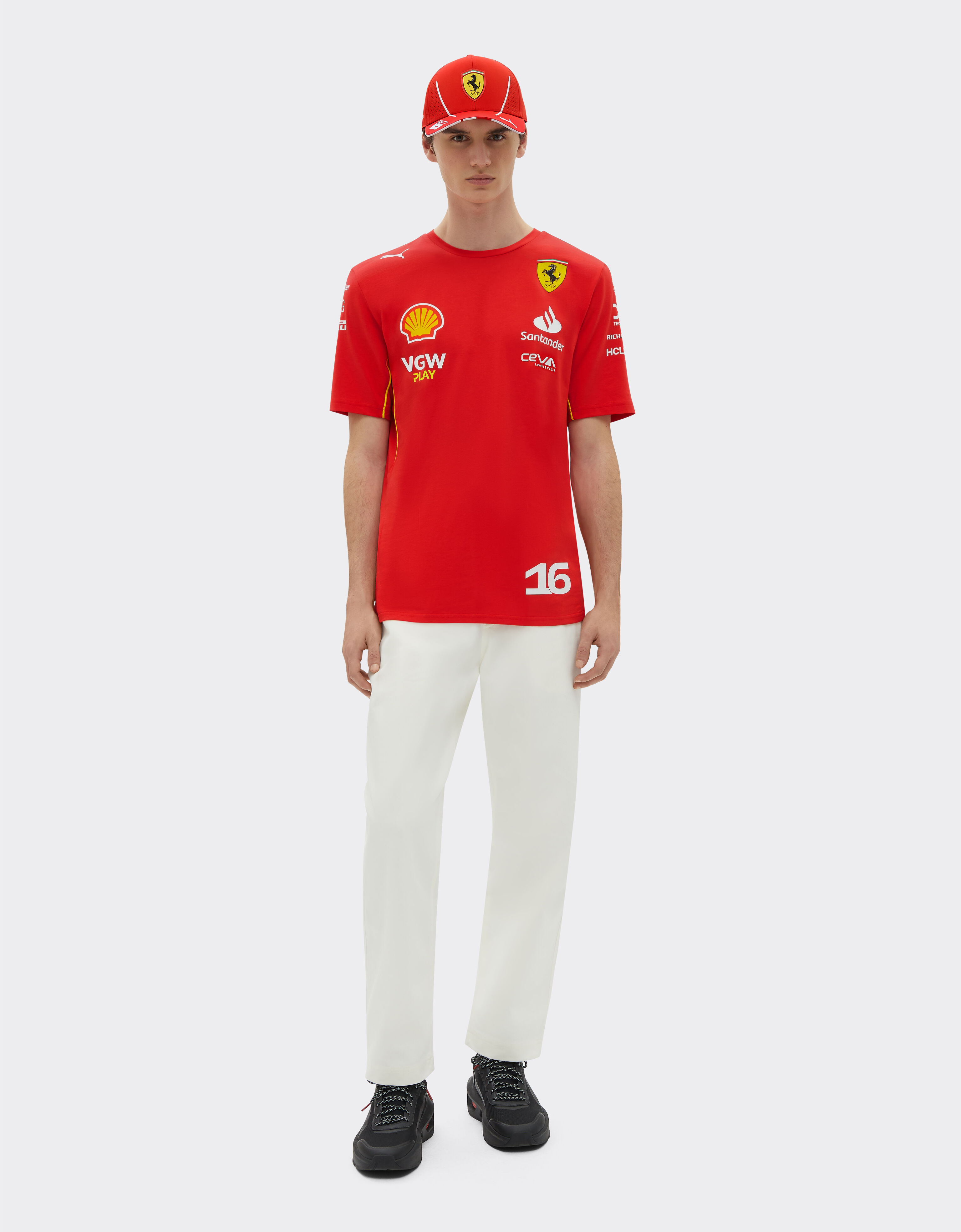 Ferrari 2024 Scuderia Ferrari Team Replica Leclerc T-shirt Rosso Corsa F1146f