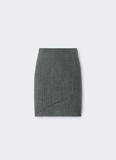 Minifalda de mezcla de lino Ferrari Minifalda de mezcla de lino Grey CKWSK0007KLI0005f