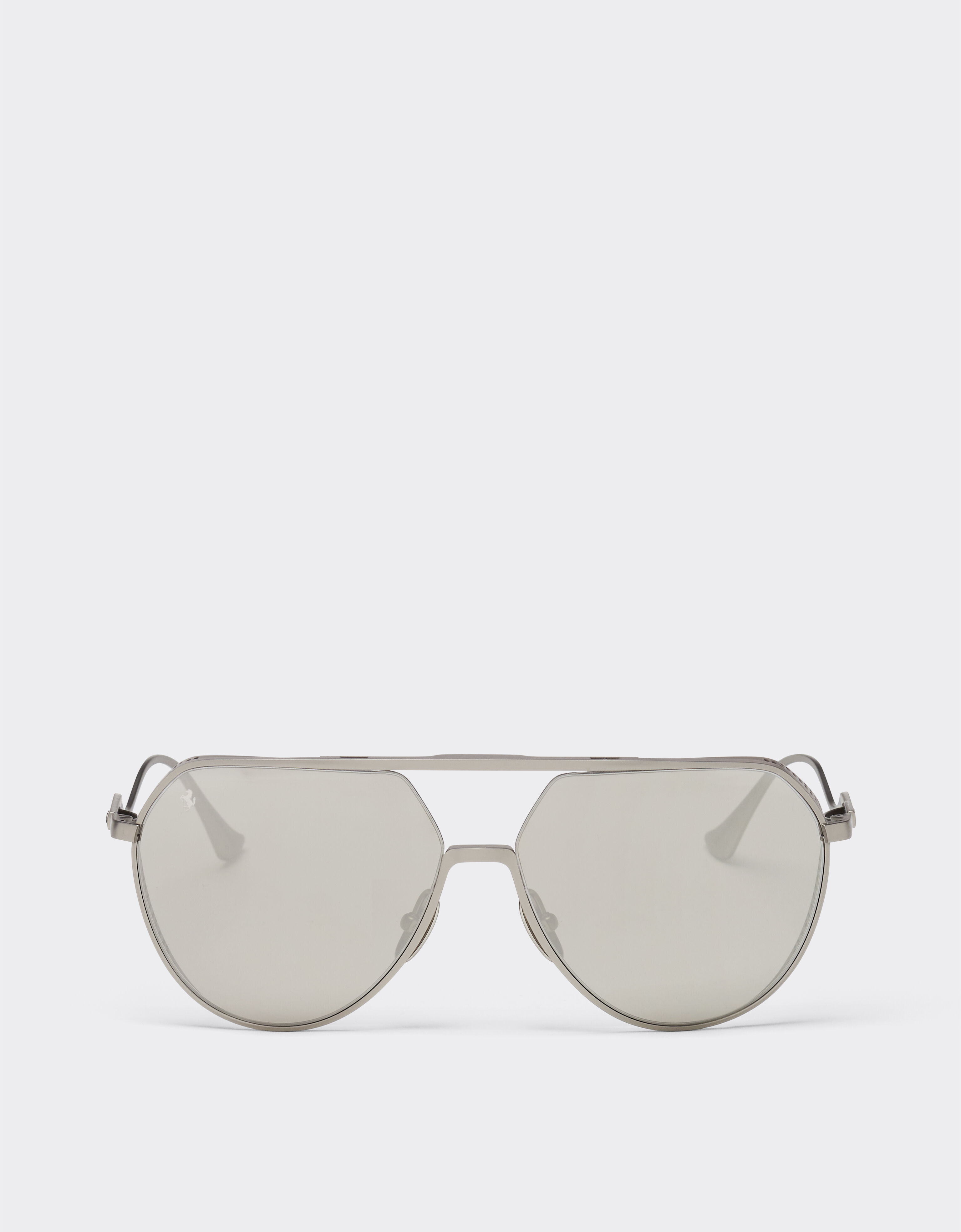 Ferrari Ferrari sunglasses in matt silver-tone titanium with silver mirror lenses Ingrid LA02Hf