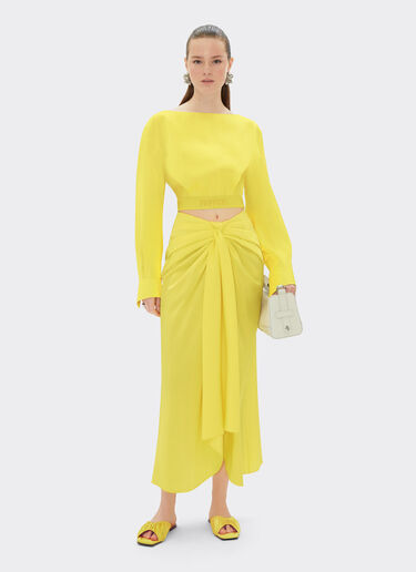 Ferrari Midi skirt in shiny viscose Giallo Modena 21880f
