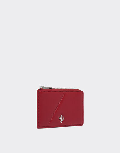 Ferrari Leather card holder with zip Maison Red 50622f