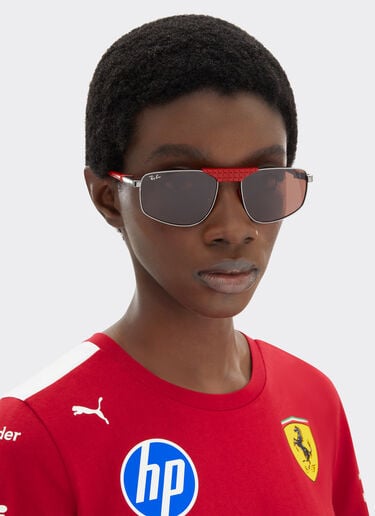 Ferrari Ray-Ban for Scuderia Ferrari RB3776M in and red metal with red lenses Gunmetal LA0EIf