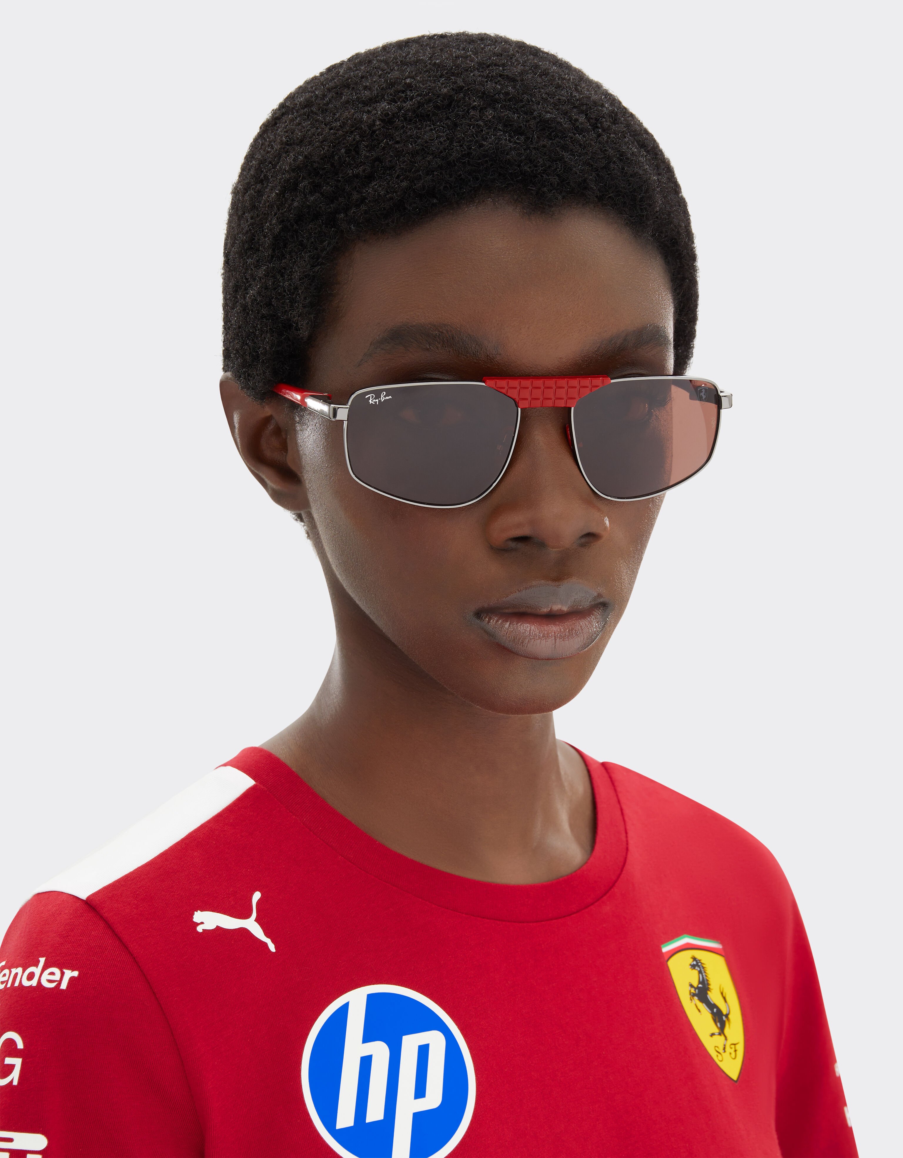 Ferrari Ray-Ban for Scuderia Ferrari RB3776M in and red metal with red lenses Gunmetal LA0EIf
