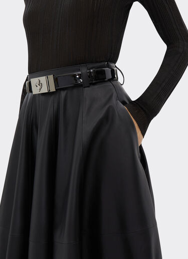 Ferrari Long skirt in nappa leather Black 21645f