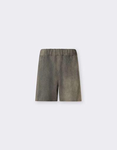 Ferrari Pantalones cortos de cady con efecto lavado Olive green CWMTR0038WVI0005f