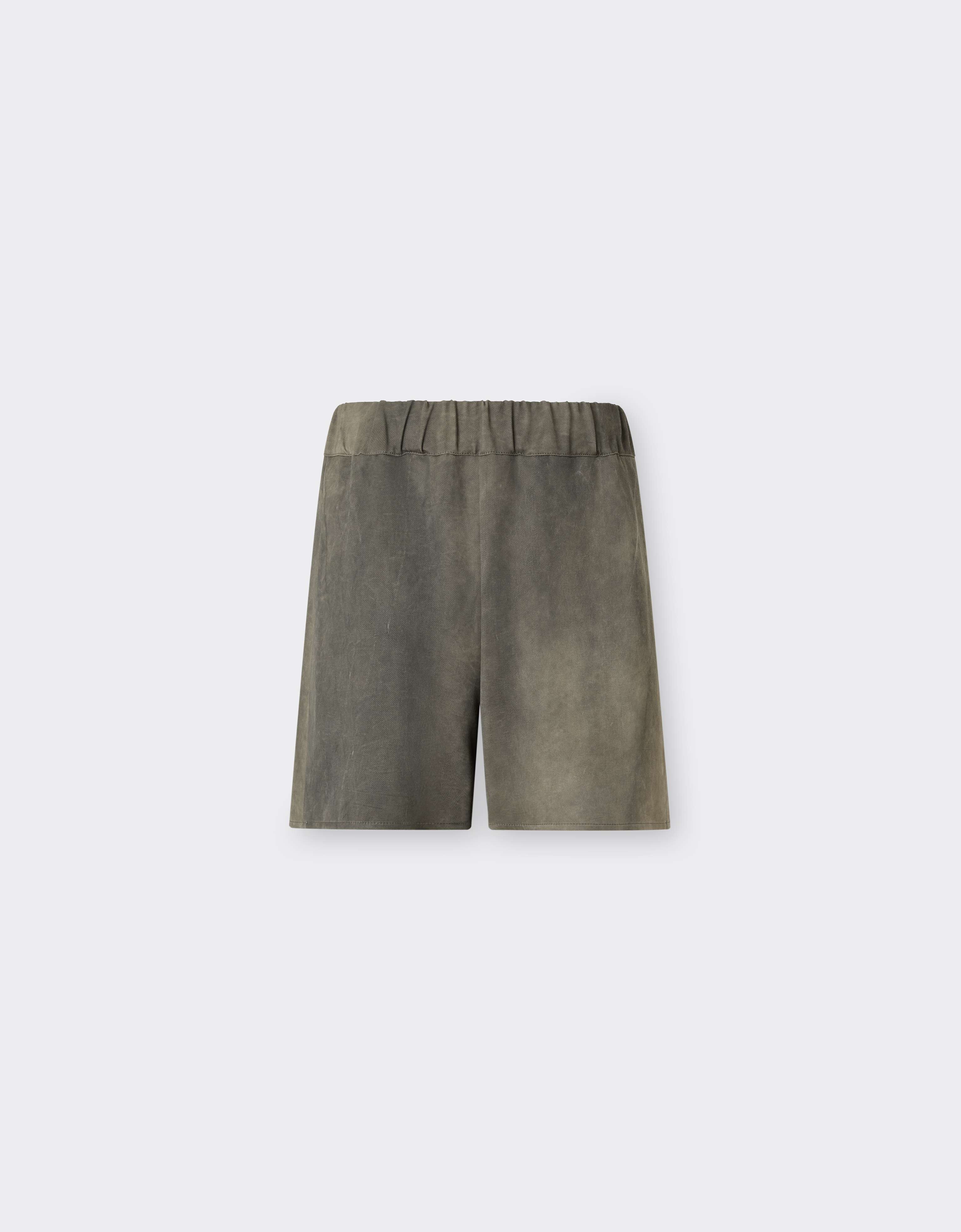 Pantalones cortos de cady con efecto lavado Ferrari Pantalones cortos de cady con efecto lavado Olive green CWMTR0038WVI0005f