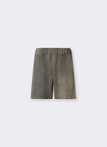 Pantalones cortos de cady con efecto lavado Ferrari Pantalones cortos de cady con efecto lavado Olive green CWMTR0038WVI0005f