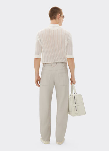 Ferrari Chinos in nappa leather Ecru 21777f