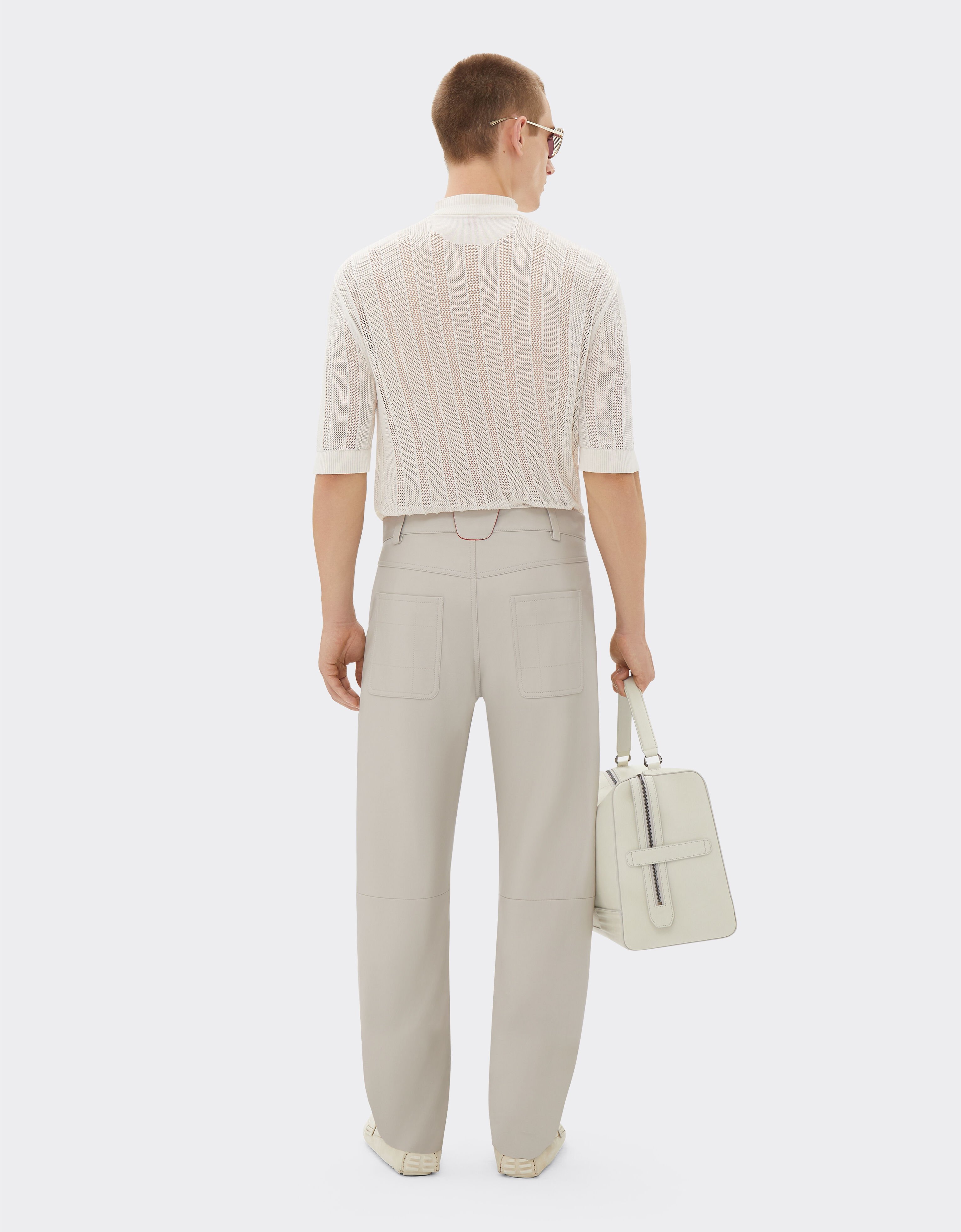 Ferrari Chinos in nappa leather Ecru 21777f