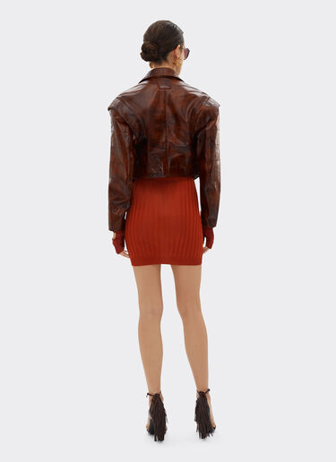 Ferrari Biker jacket in radica leather Tabacco 22106f