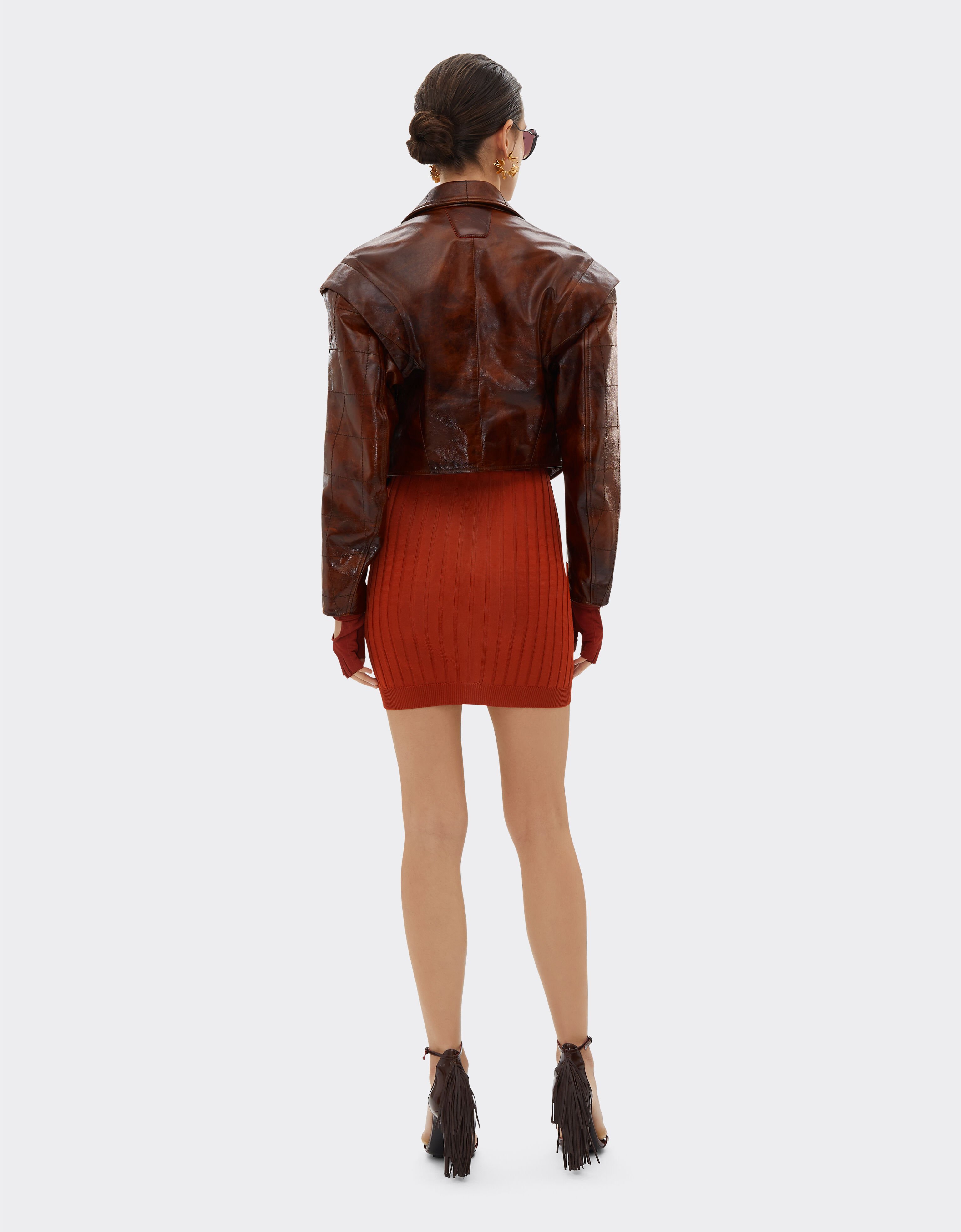 Ferrari Biker jacket in radica leather Tabacco 22106f
