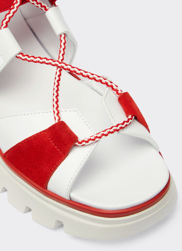 Ferrari Leather and suede sandals with crossover laces 光学白 20310f