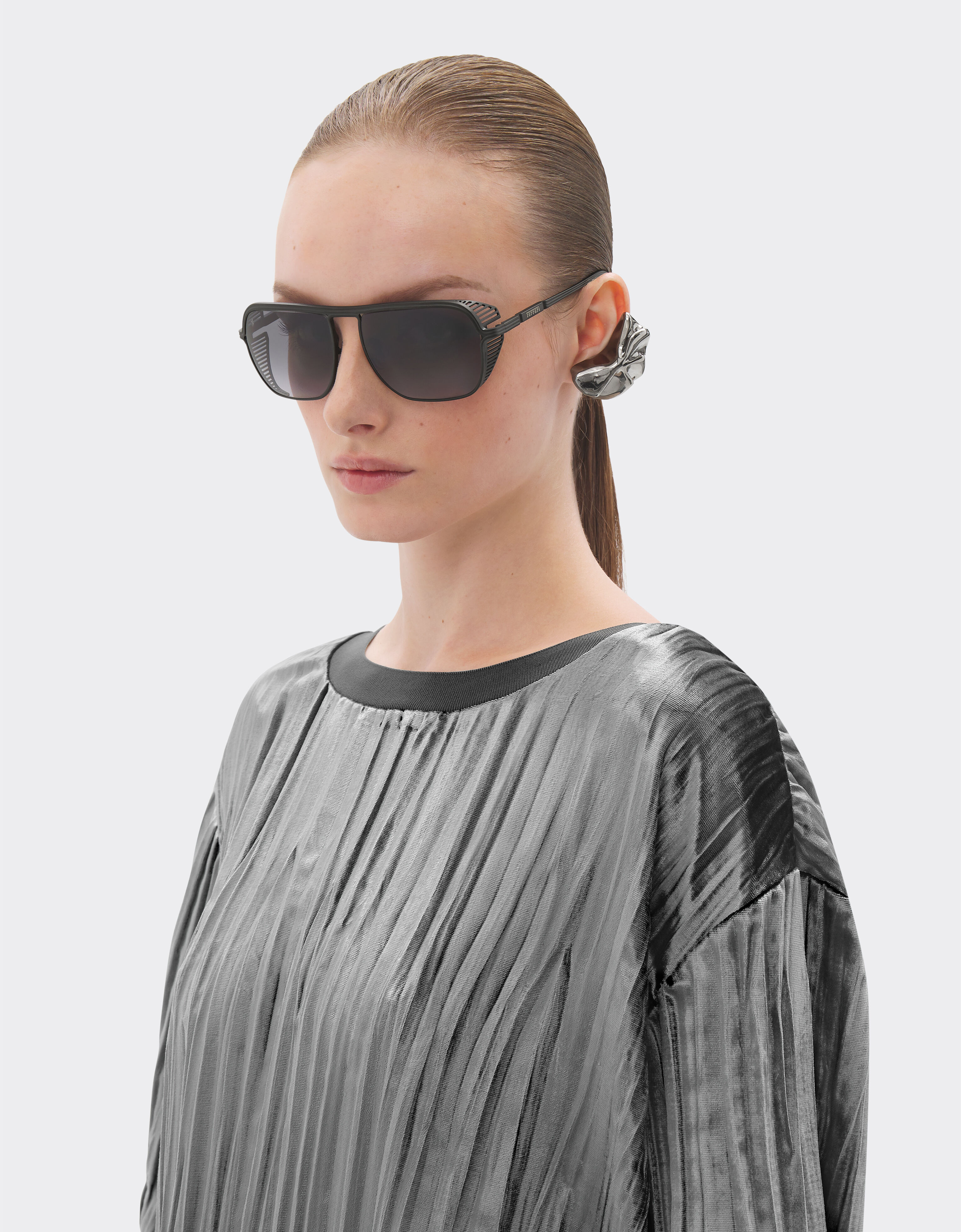 Ferrari Ferrari sunglasses in matt black titanium with polarised grey gradient lens Black Matt F1524f