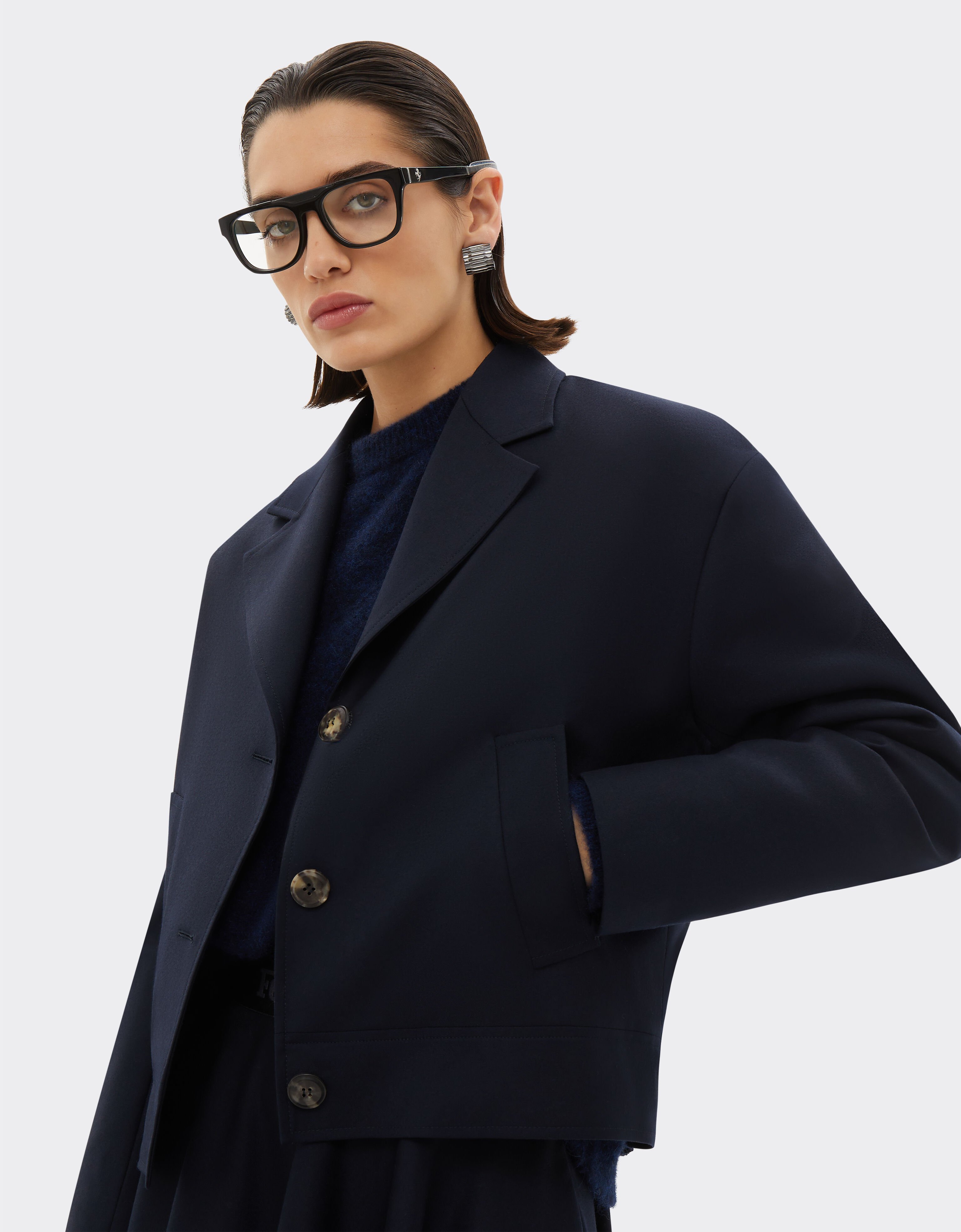 Ferrari Blouson in foulé di lana Navy 21160f