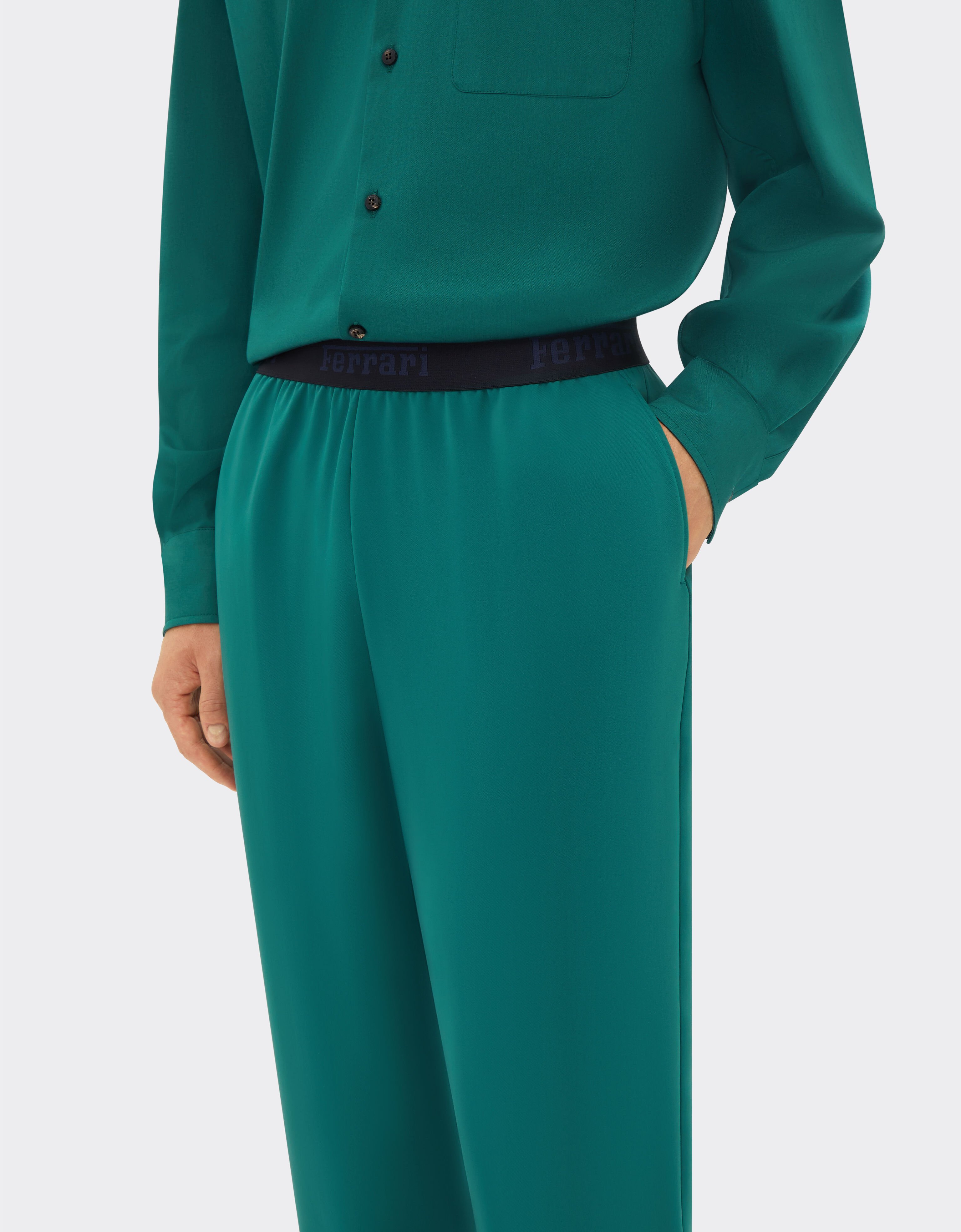 Ferrari Wide-leg trousers in recycled satin Ficus Green 21867f