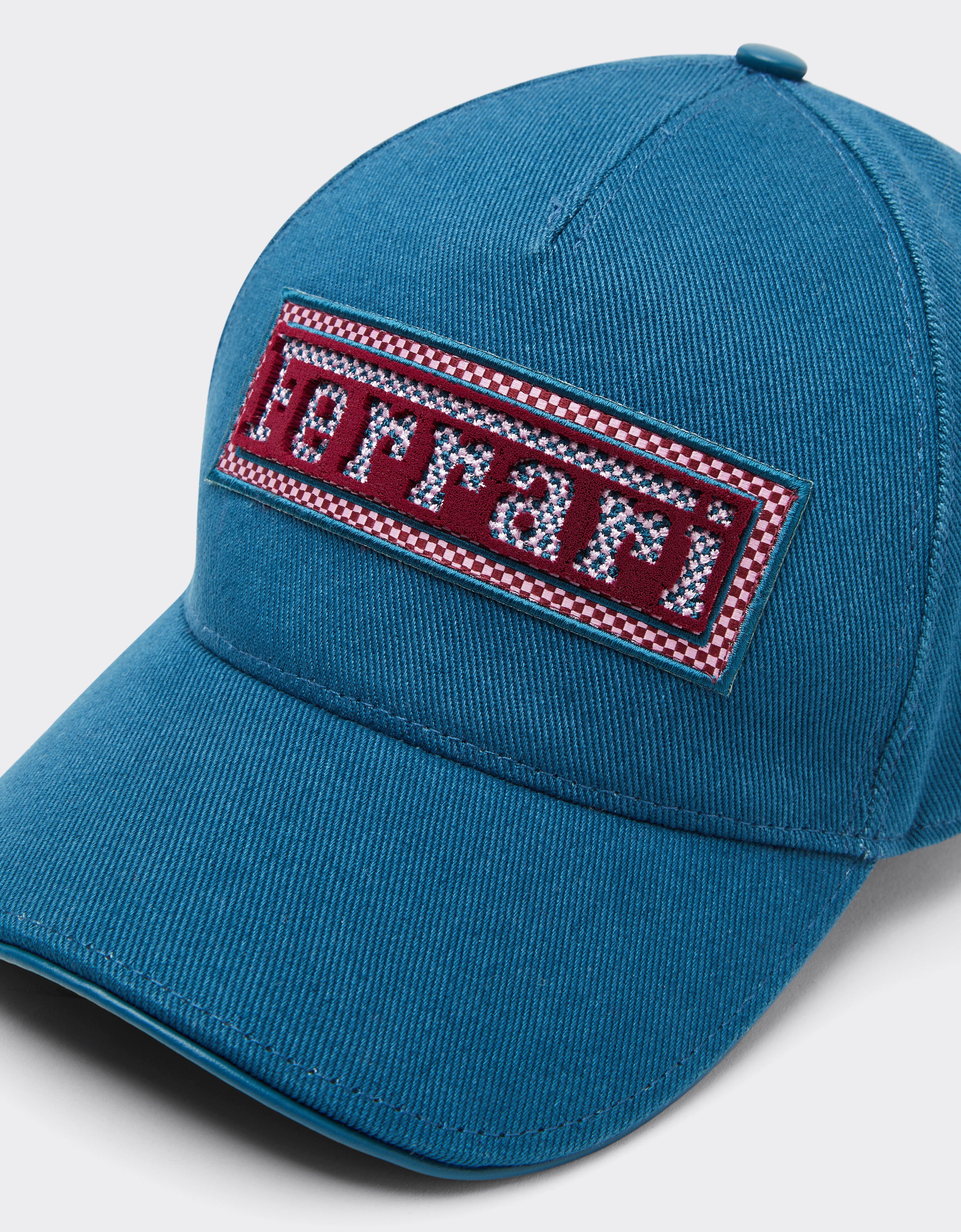 Ferrari Cotton and leather baseball cap with Ferrari patch Peacock 22698f