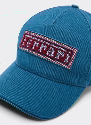 Cotton and leather baseball cap with Ferrari patch Ferrari Cotton and leather baseball cap with Ferrari patch Peacock 22698f