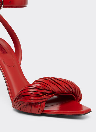 Ferrari Nappa leather heeled sandals Rosso Magma 51647f