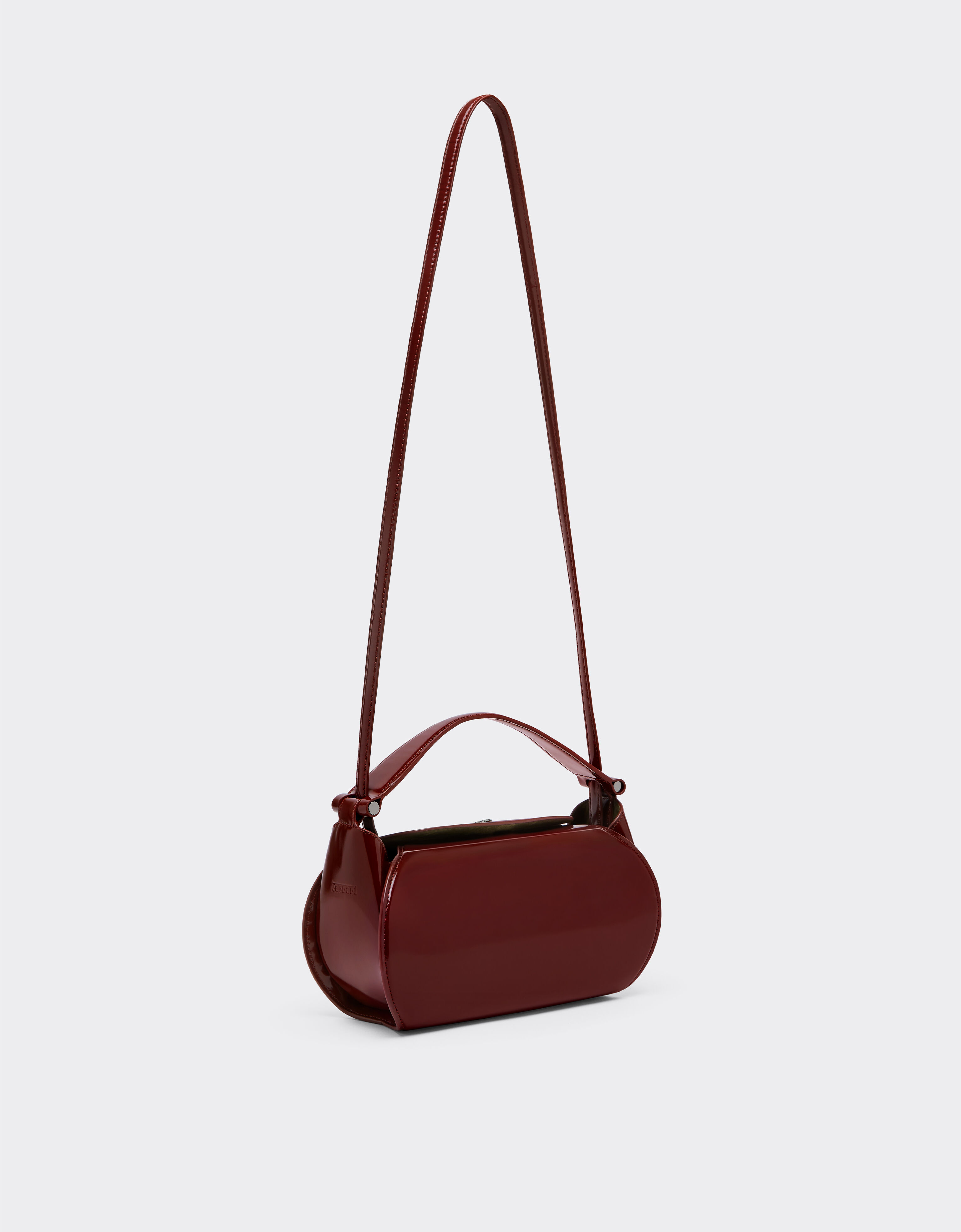 Ferrari Ferrari Dino top handle bag in glossy leather Cherry 49140f