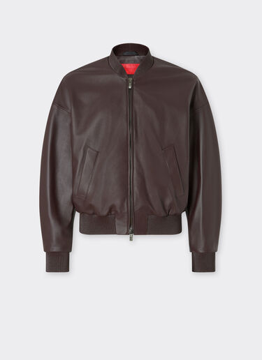 Ferrari Bomber jacket in nappa and suede Espresso 22658f