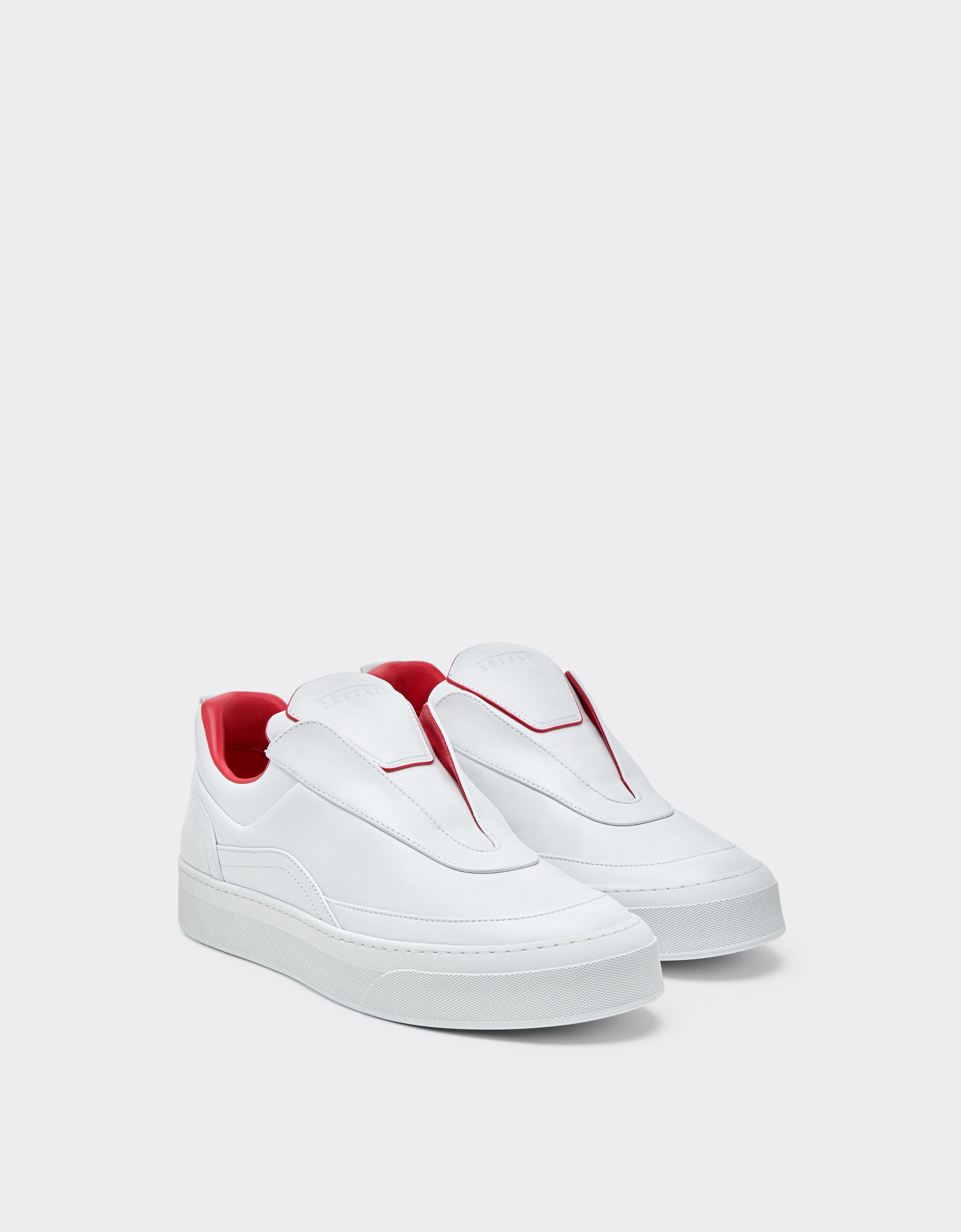 Ferrari Nappa leather trainers with embossed logo Bianco Ottico CSMSN0001XL00004f