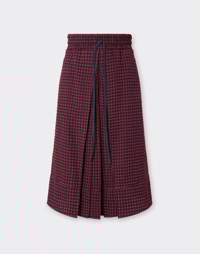 Ferrari Wool and viscose skirt with Vichy pattern Cherry 22649f