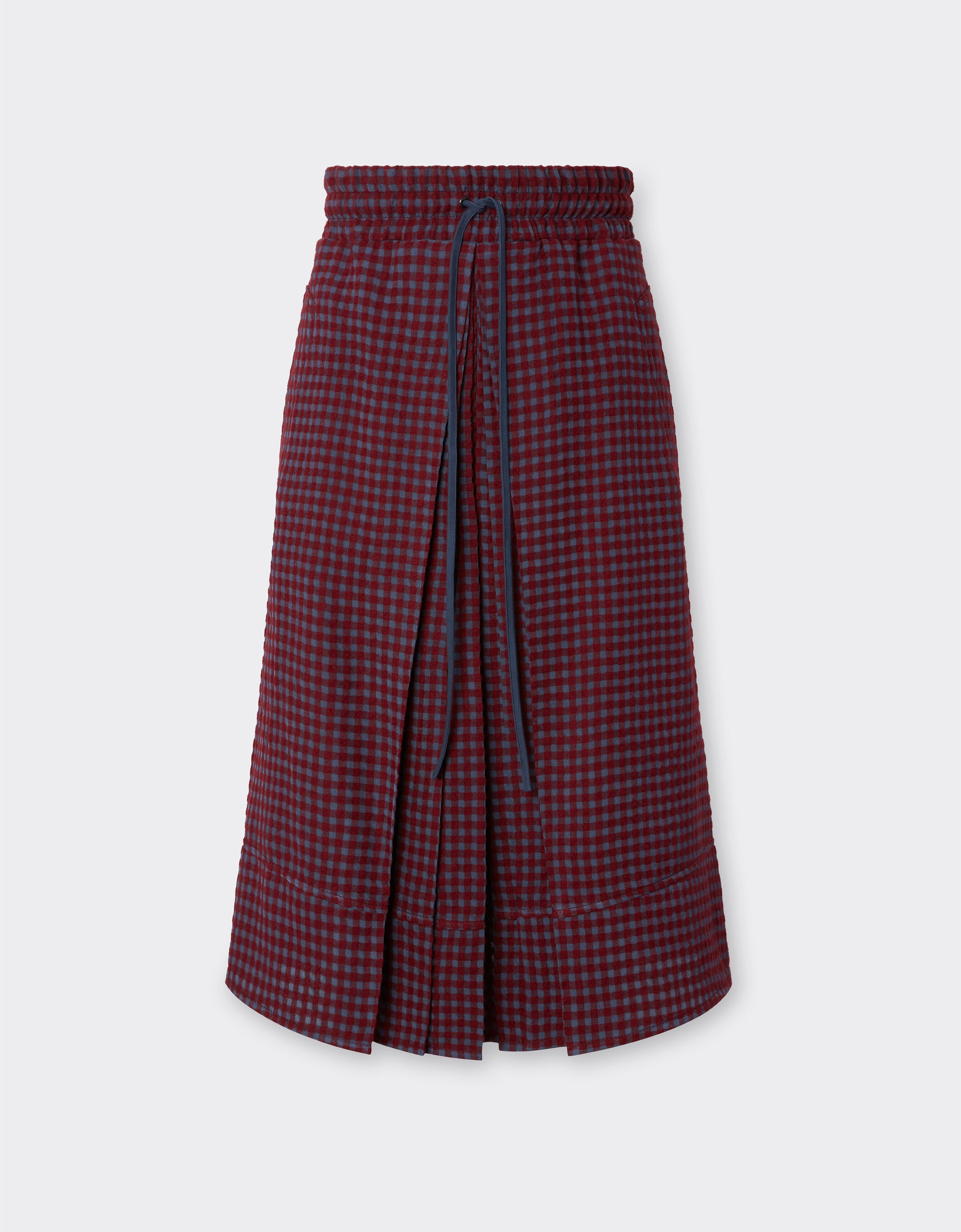 Ferrari Wool and viscose skirt with Vichy pattern Cherry 22649f