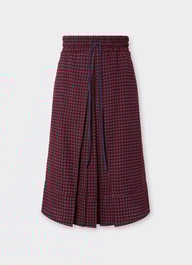 Wool and viscose skirt with Vichy pattern Ferrari Wool and viscose skirt with Vichy pattern Cherry 22649f
