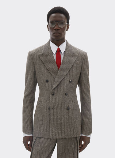 Ferrari Double-breasted blazer in mélange wool Anthracite 49808f