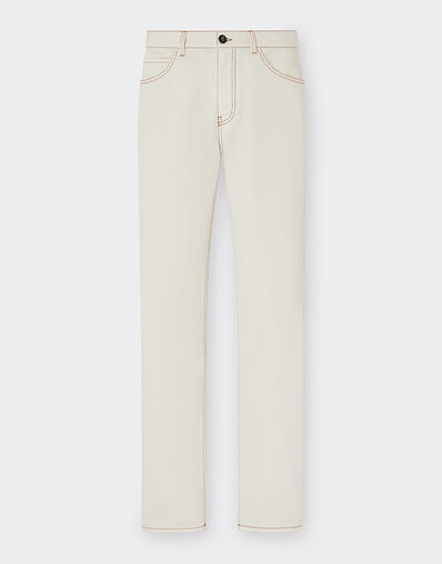 Ferrari Five-pocket denim trousers Ecru 21814f