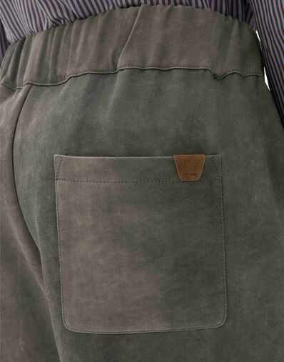 Ferrari Pantalones cortos de cady con efecto lavado Olive green CWMTR0038WVI0005f