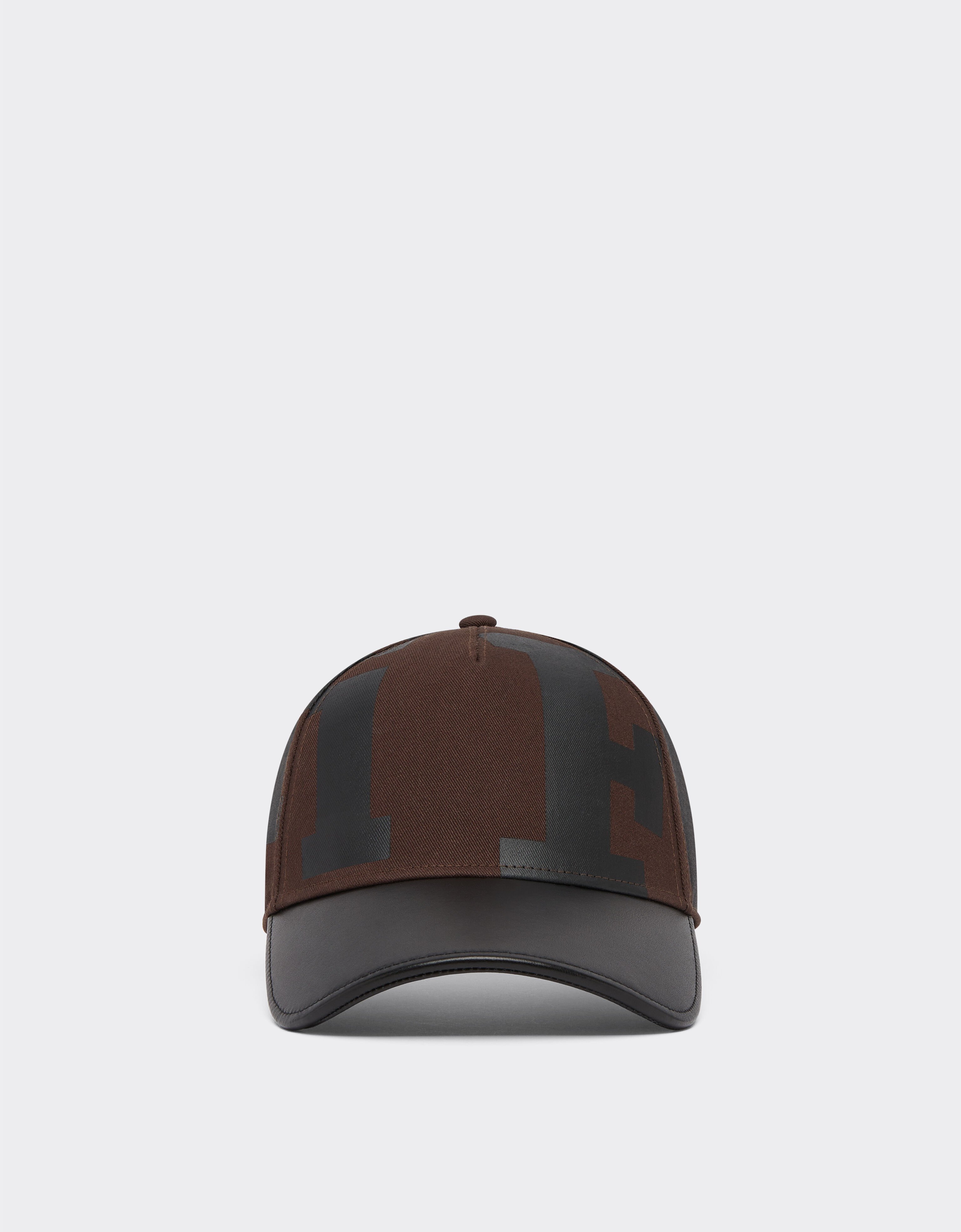 Ferrari Baseball cap in cotone e pelle Dark brown 21346f