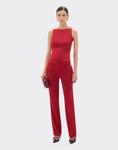Ferrari Top en satin stretch Rouge Maison 49932f