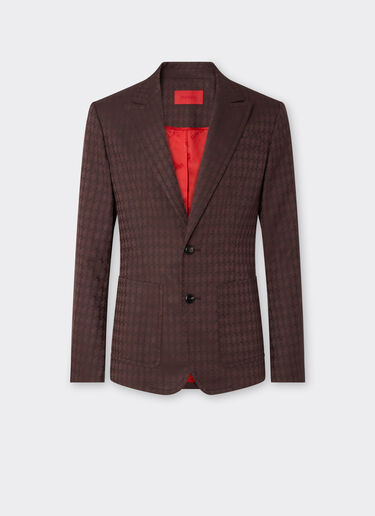 Ferrari Single-breasted blazer in Q-Cycle® cotton twill Mahogany 22685f