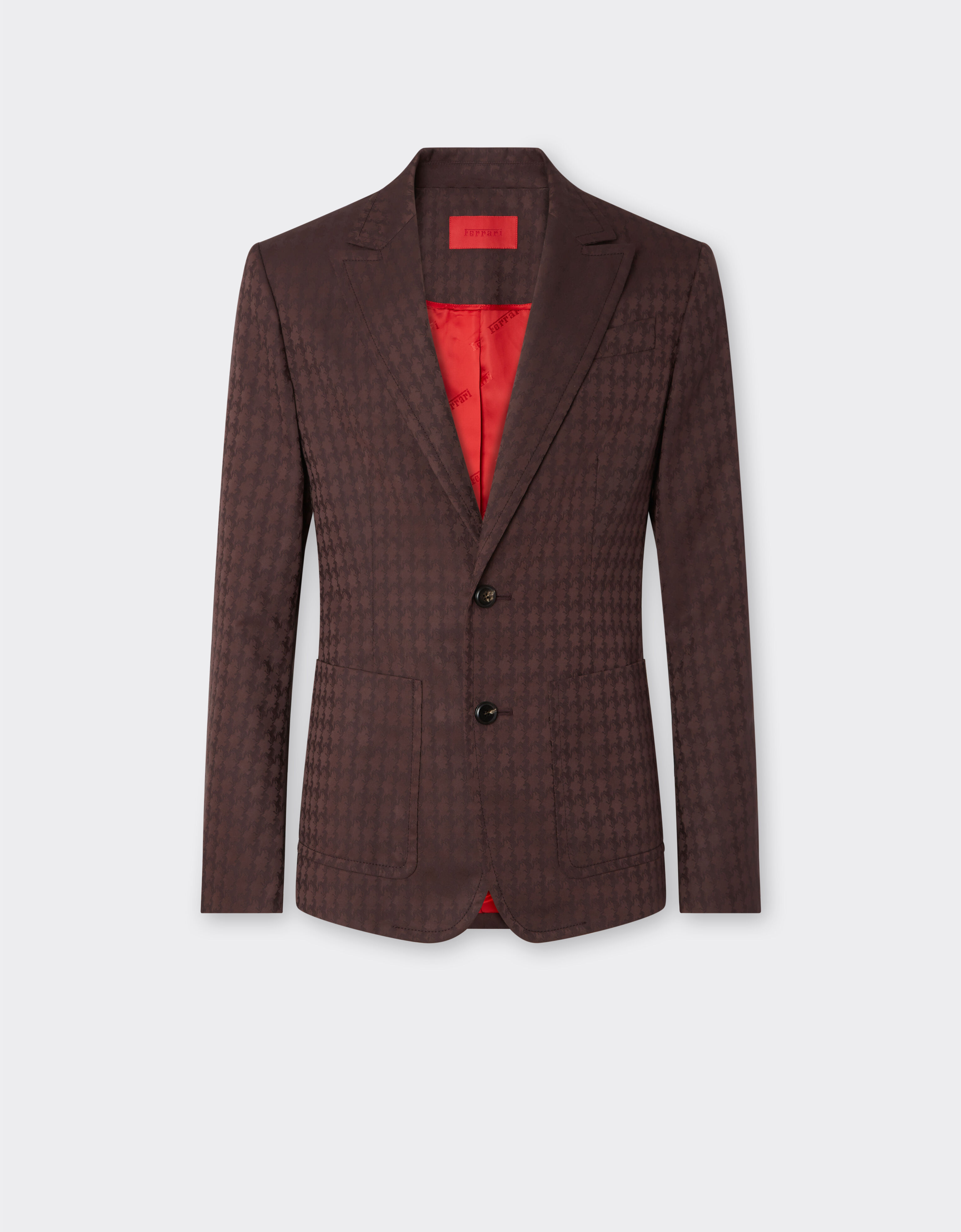 Ferrari Single-breasted blazer in Q-Cycle® cotton twill Mahogany 22685f