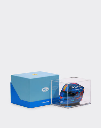 Ferrari Carlos Sainz Miami 2024 Special Edition mini helmet in 1:2 scale Blu Scozia F1349f