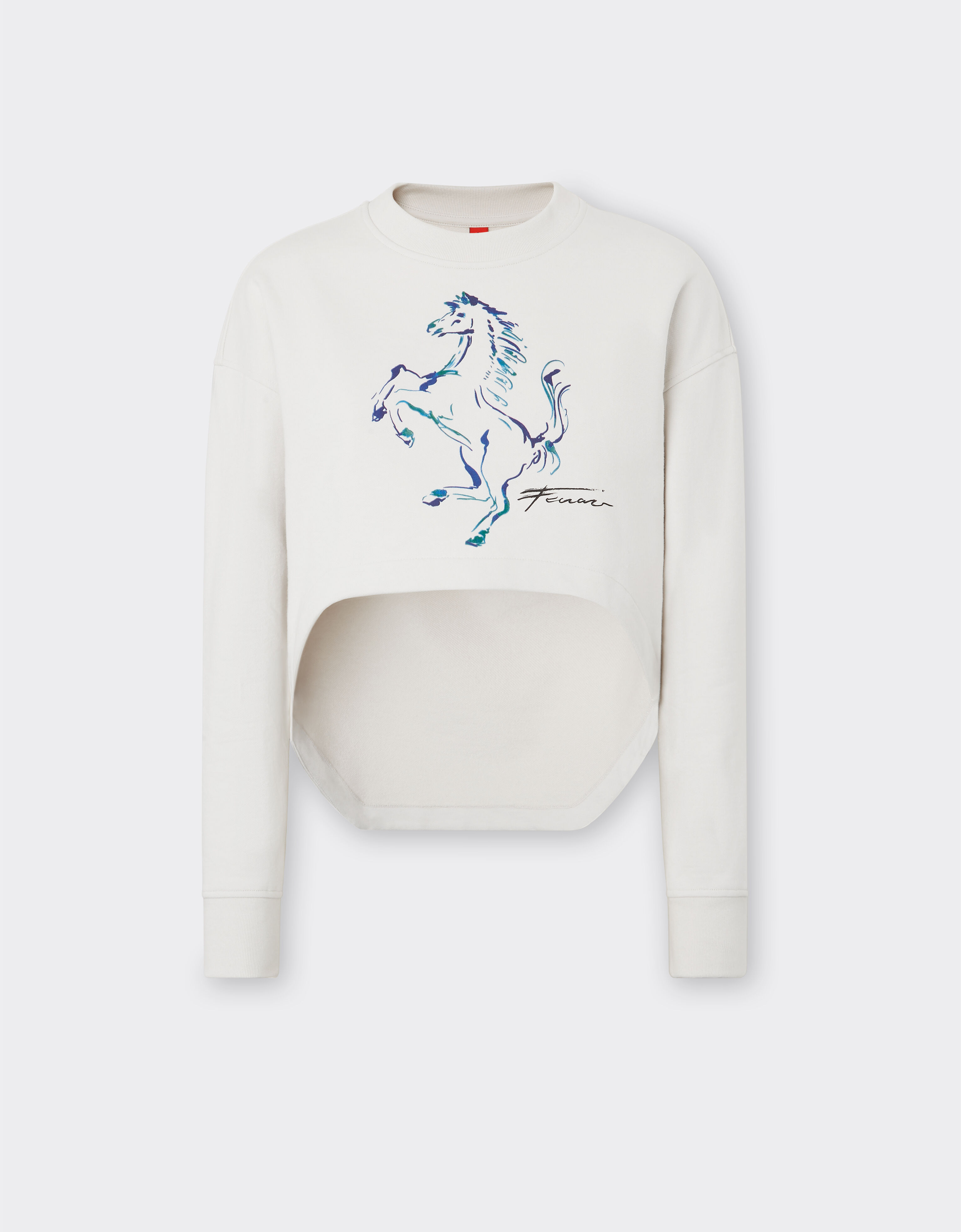 Ferrari Sweatshirt with Prancing Horse graphic Ecru 22058f