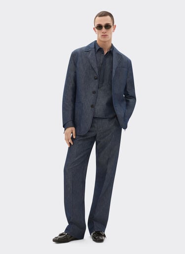 Blazer in denim effect tricotine Ferrari Blazer in denim effect tricotine Dark Denim 22443f