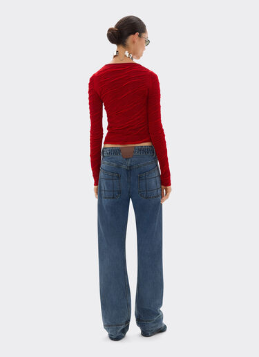 Jersey slim de lana y algodón Ferrari Jersey slim de lana y algodón Rosso Dino 21034f
